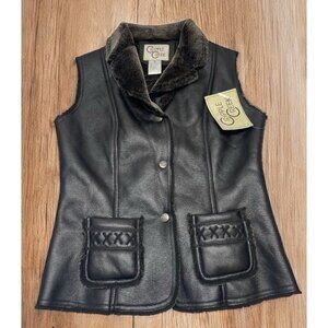 Cripple Creek Women's Black Leather Vest
